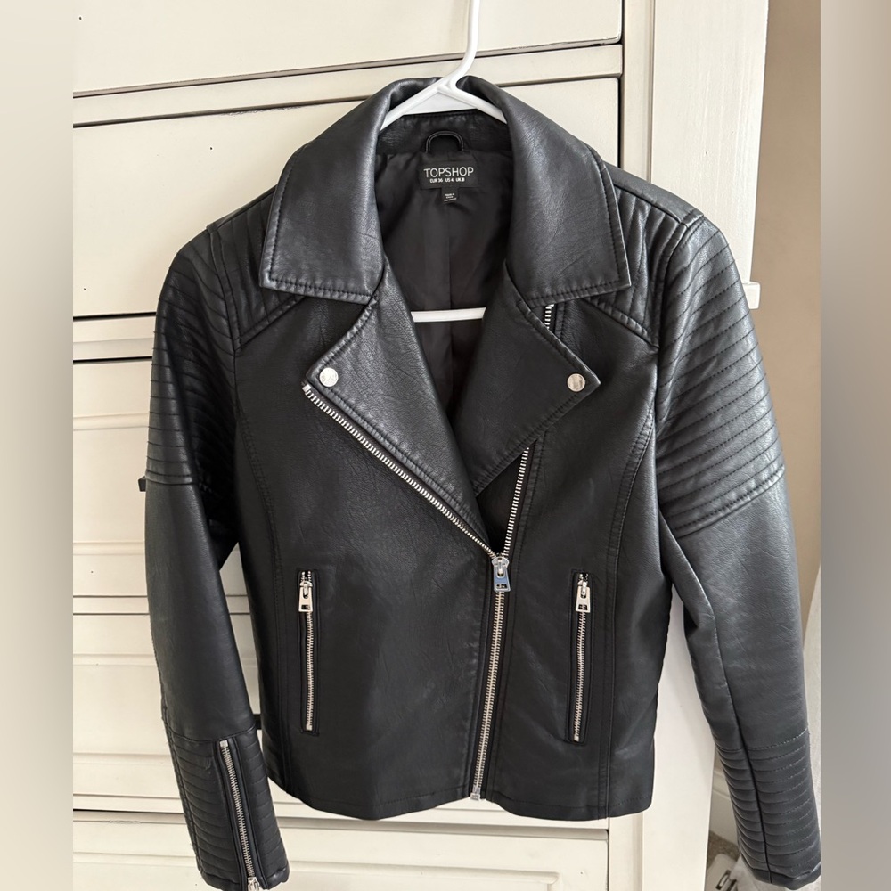 Topshop Rosa Biker Jacket - Picture 5 of 9
